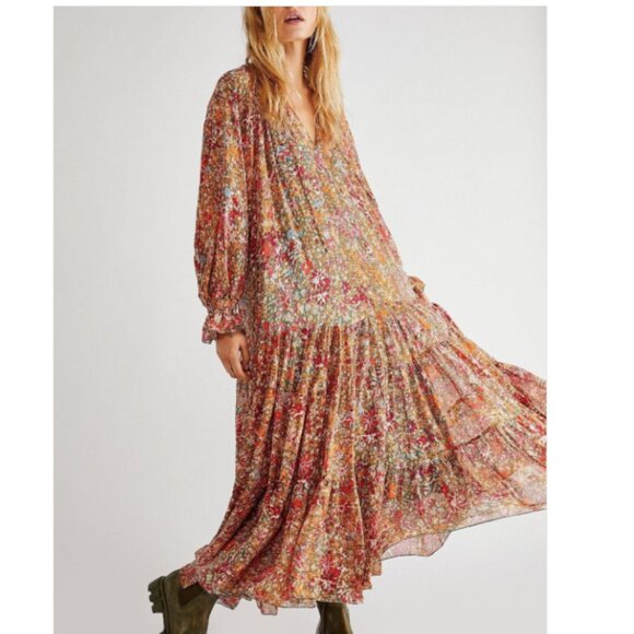 NWT Free People Feelin' Groovy Maxi Dress NO LINER Women's Size XL - Picture 4 of 9